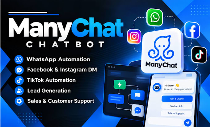 automate instagram facebook and whatsapp with manychat chatbot many chat
