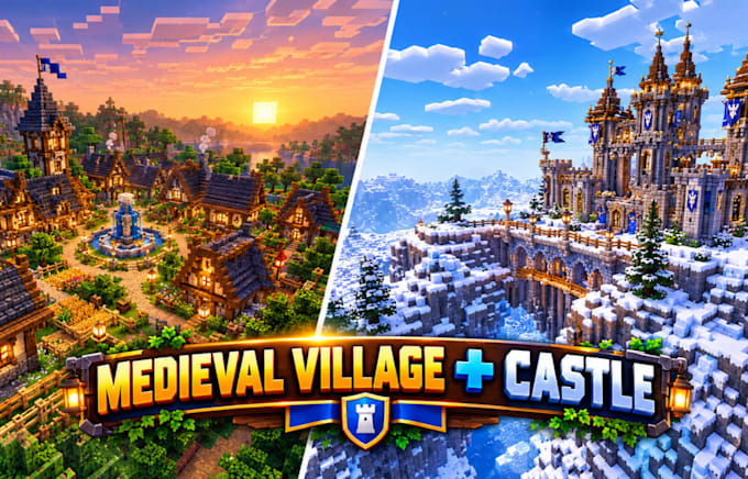 professionally build survival or creative minecraft builds base, hubs, spawns