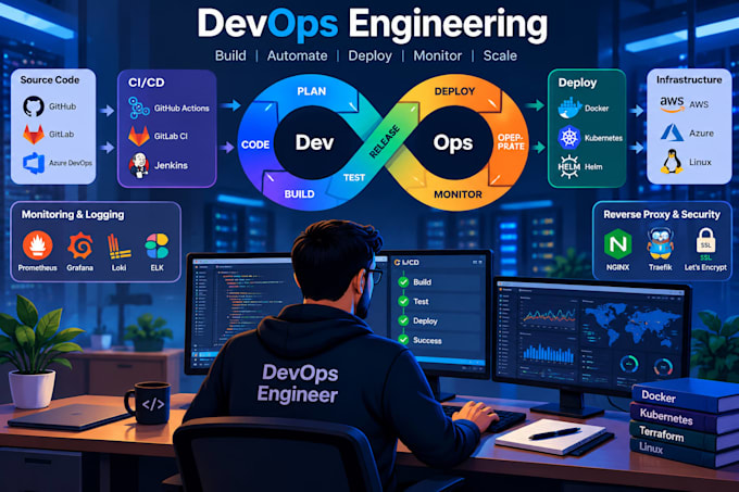 set up self hosted services, docker apps, and cicd pipelines