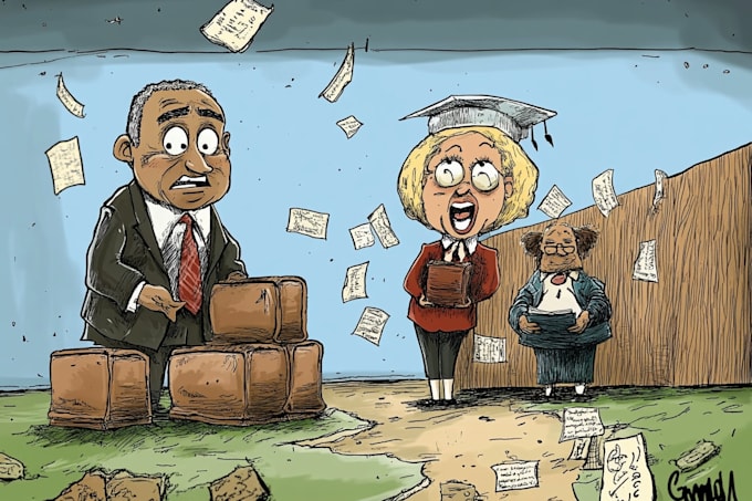 design a professional political caricature