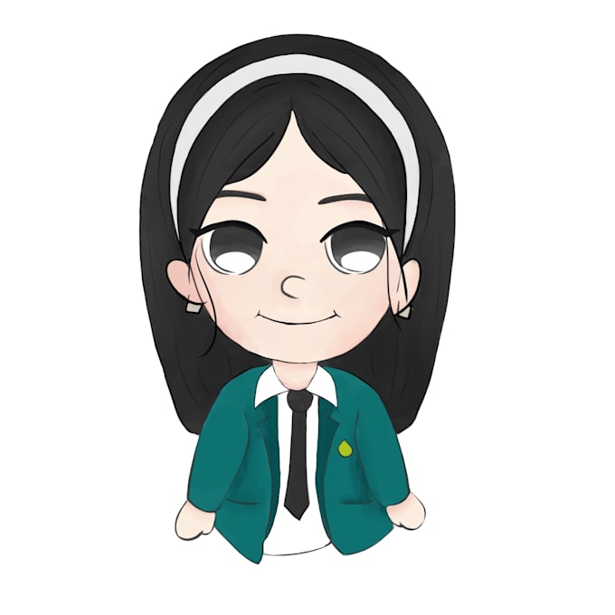 draw a cute custom chibi character illustration