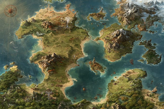 design a fantasy map illustration