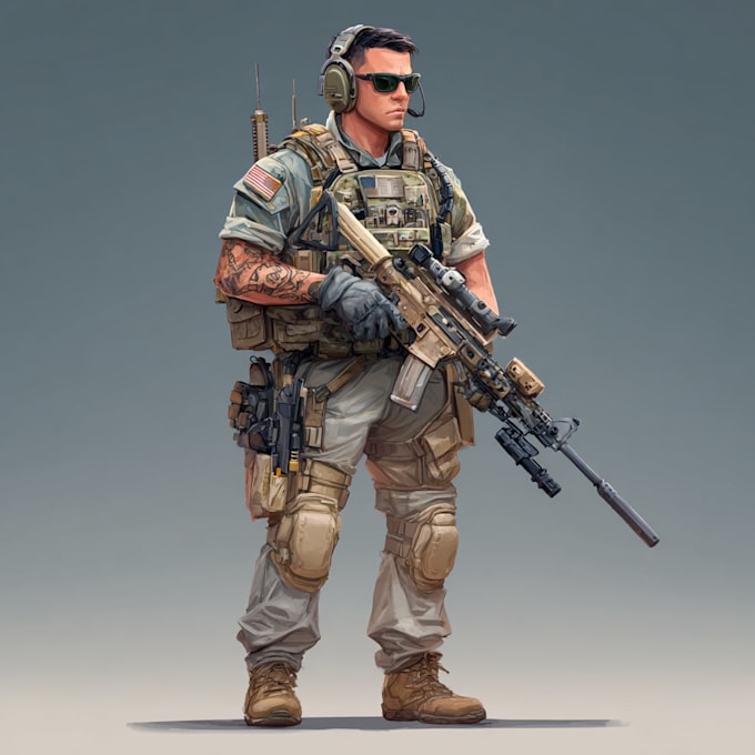 make military character design or military themed