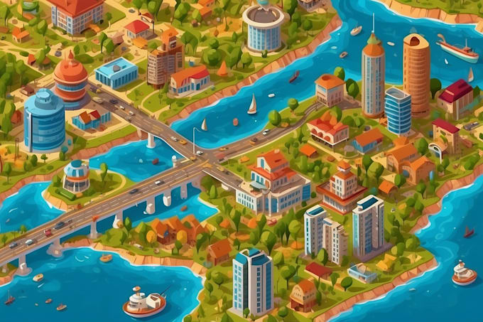 design amazing vector or isometric maps illustration