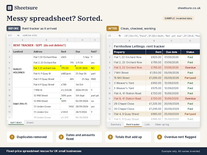 clean, deduplicate and standardise your excel or CSV data