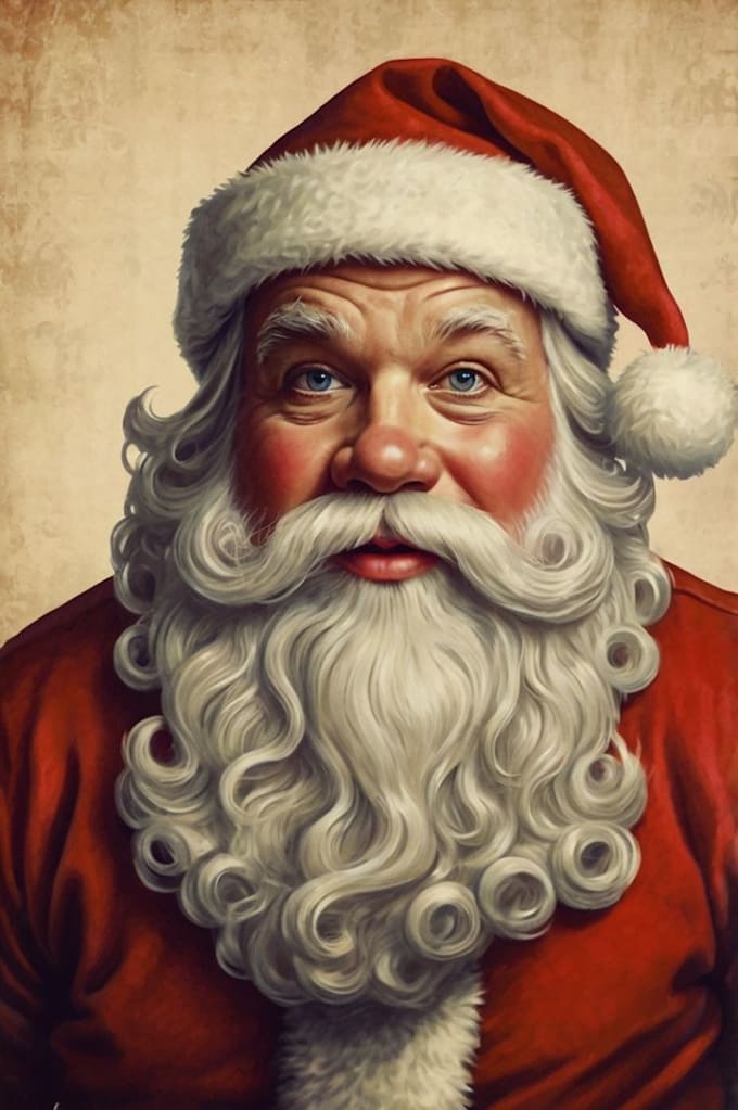 design a festive santa claus portrait for christmas