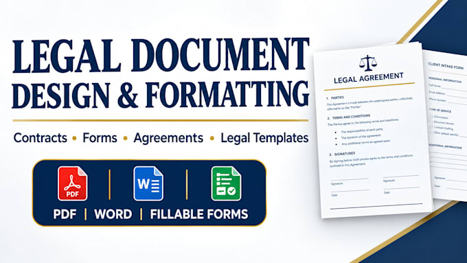 design, format legal document, contract agreement, draft proposal tender, nda