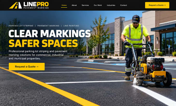 design wix parking lot striping website pavement marking contractor website