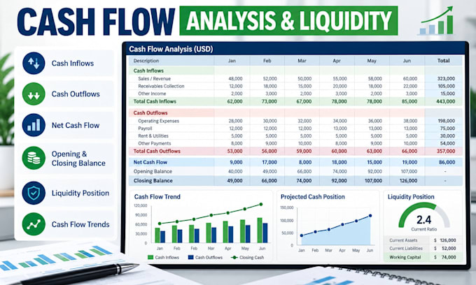create a cash flow forecast and financial projection