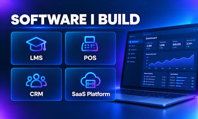 build your custom saas web app lms pos or CRM software