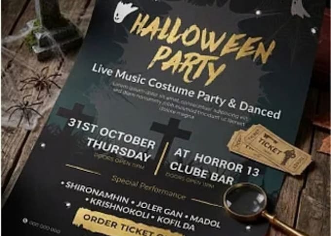 create halloween flyer,spooky black friday motion flyer halloween party flyer