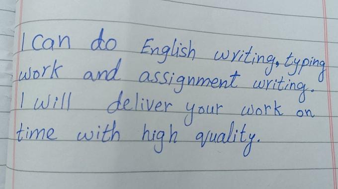 do handwritten notes typing work and english writing