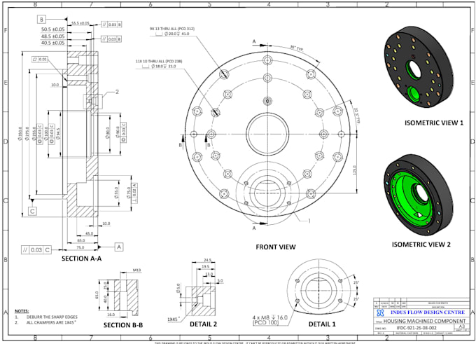 make 2d manufacturing drawings