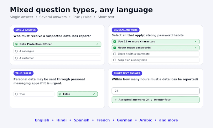 turn your training content into lms ready quizzes