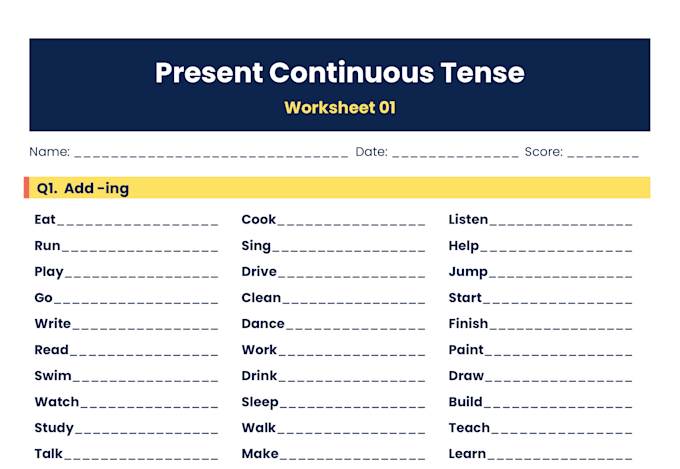 create custom english grammar worksheets, quizzes, and tests