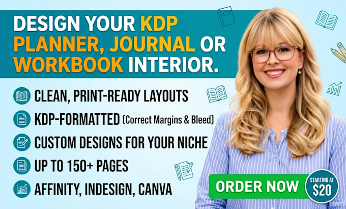 design your KDP planner, journal or workbook interior