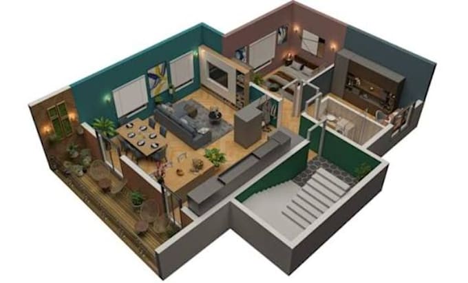 create architectural 2d floor plan, 3d floor plan