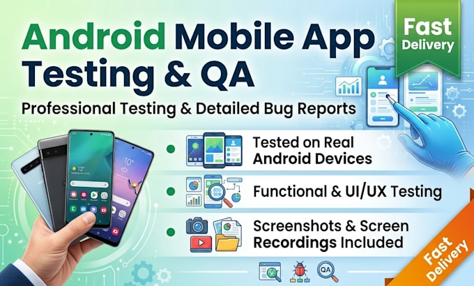 do mobile app testing, QA testing, and review for UI, bugs