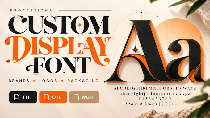 design a custom display font typeface for your brand logo or packaging