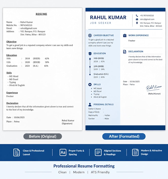 format your documents, resumes, templates, headers, footers and page numbers