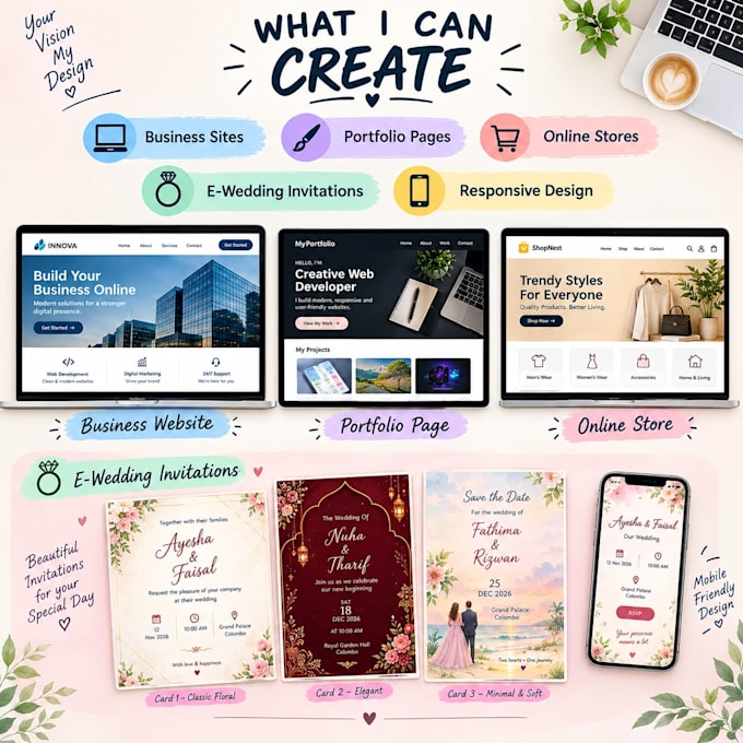 create a modern responsive porfolio,business website