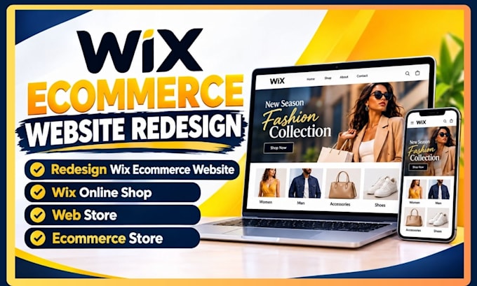redesign wix ecommerce website, wix online shop, web store and ecommerce store