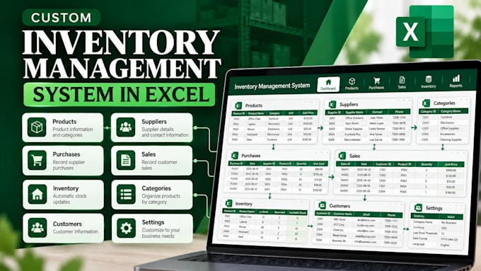 create a custom excel inventory management system with automation