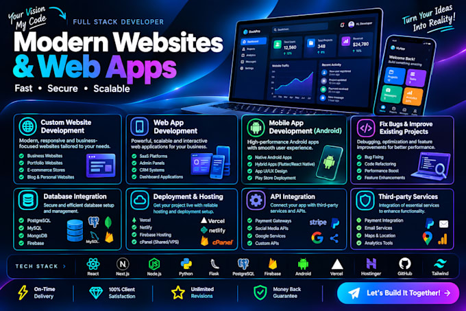 build modern responsive website and andriod app