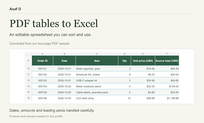convert PDF tables to a clean editable excel spreadsheet