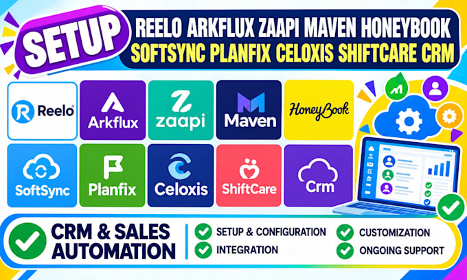 reelo arkflux zaapi maven honeybook softsync planfix celoxis shiftcare crm