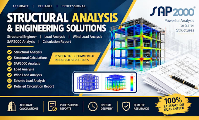 do structural analysis structural engineer wind load analysis sap2000 report