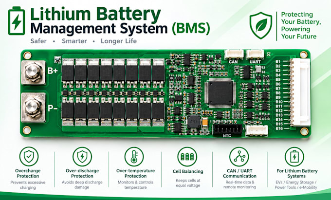 design ev bms pcb, lithium battery management, cell balancing and protection
