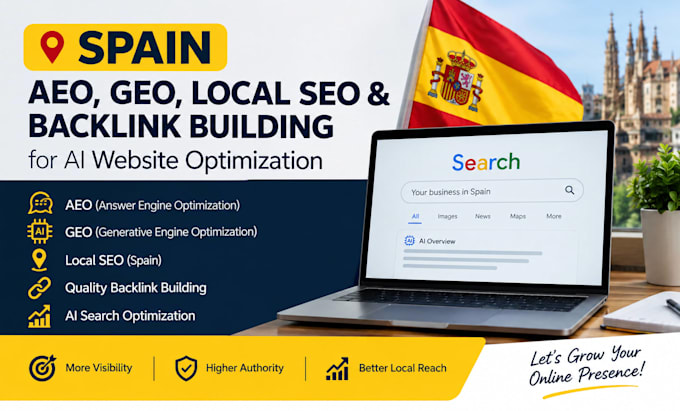 do spain aeo, GEO, local SEO, backlinks building for ai website optimization