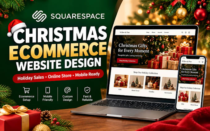 design a squarespace christmas sales ecommerce website