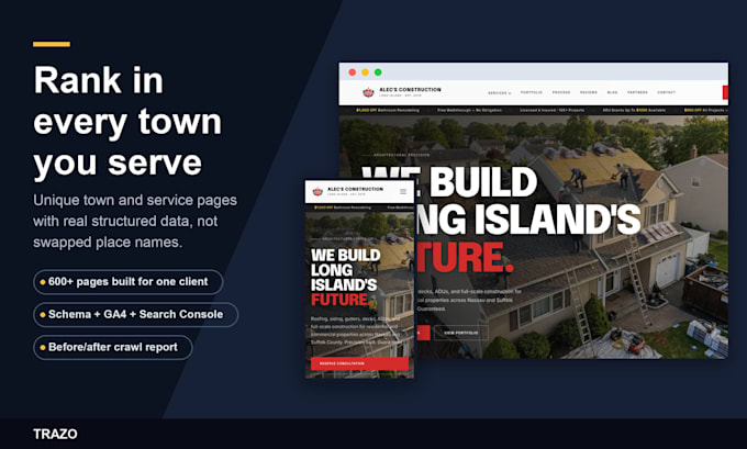 design a roofing website, roofer website or roofing contractor landing page