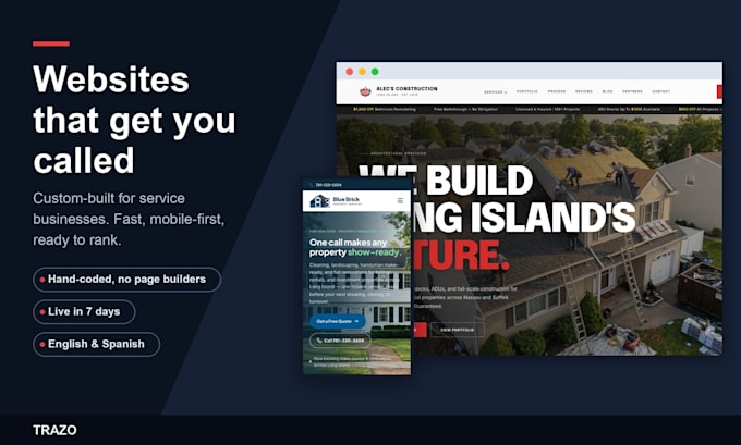 build a plumbing website, hvac website or electrician website