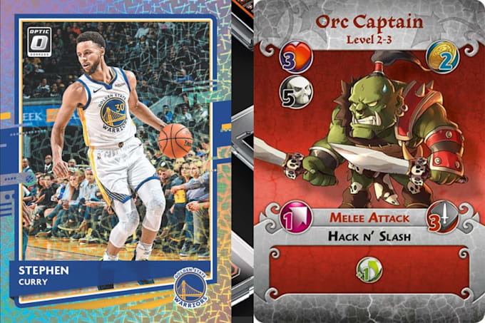design editable tcg card templates, trading card frames and layouts