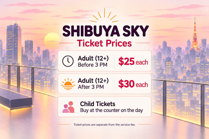 get your sunset tickets for shibuya sky