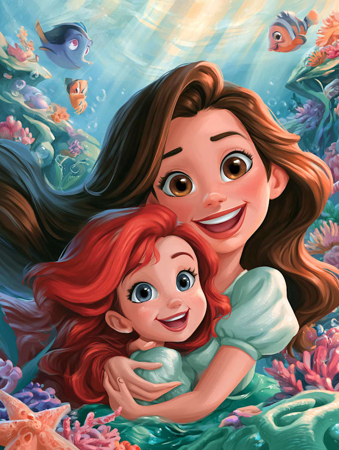make a disney cartoon illustration