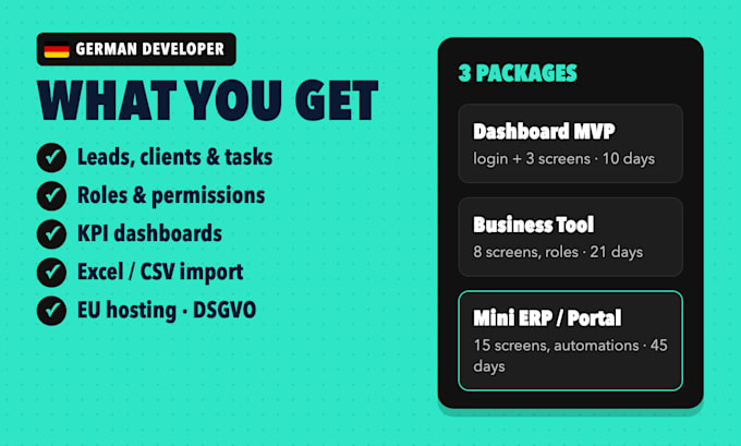 build a custom CRM, admin dashboard or business web app with next js