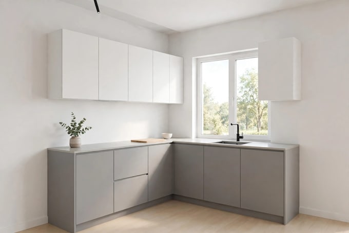 design luxury modern kitchen interior with 3d rendering