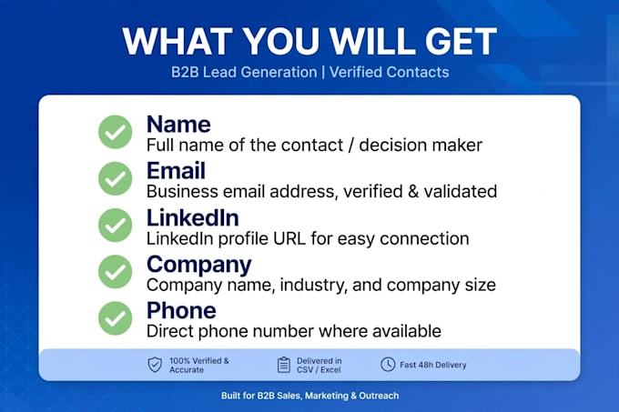 do lead generation linkedin leads verified email list