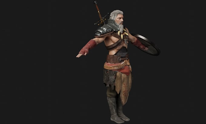 model realistic 3d game character, low poly 3d model, ready for unity and unreal