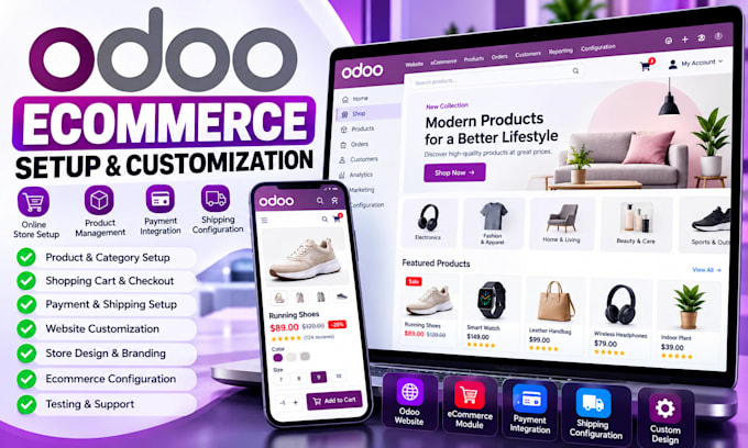 setup and customize your odoo ecommerce webite