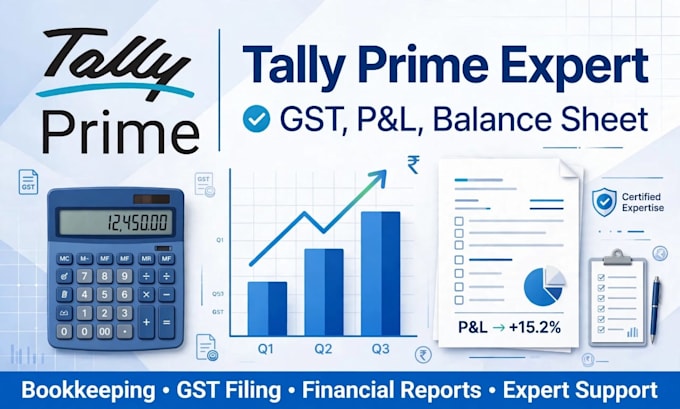 do accounting in tally prime, gst, balance sheet work