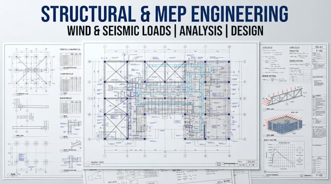 do wind and seismic load calculations, structural analysis design and mep