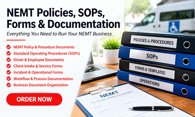 create professional nemt policies and procedure forms and business documents