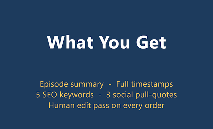 write SEO podcast show notes with timestamps
