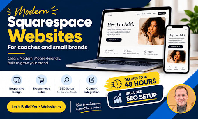 design a modern squarespace website for life coaches and executive coaches