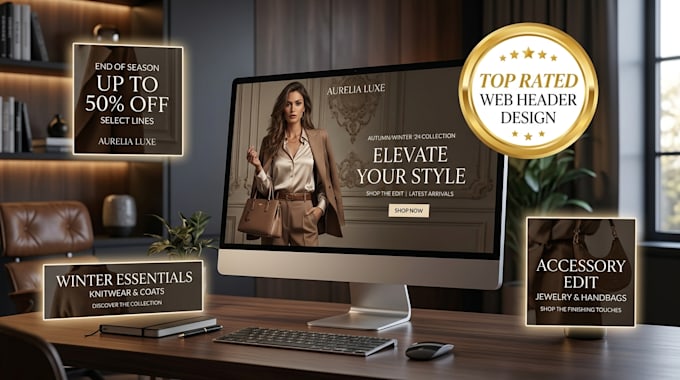 design attractive shopify banner, web slider and header design
